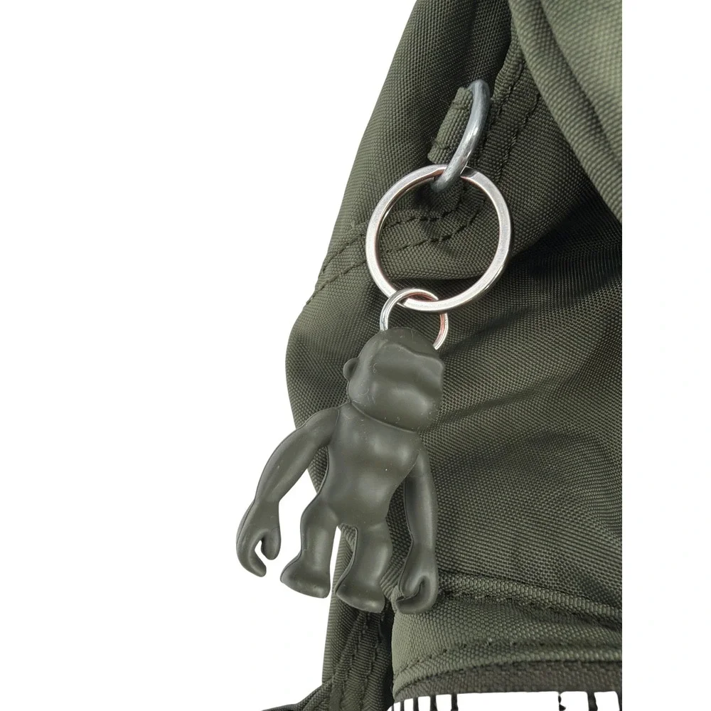 Kipling Elijah‎ Small Crinkle Nylon Backpack Olive Green with Monkey Keychain